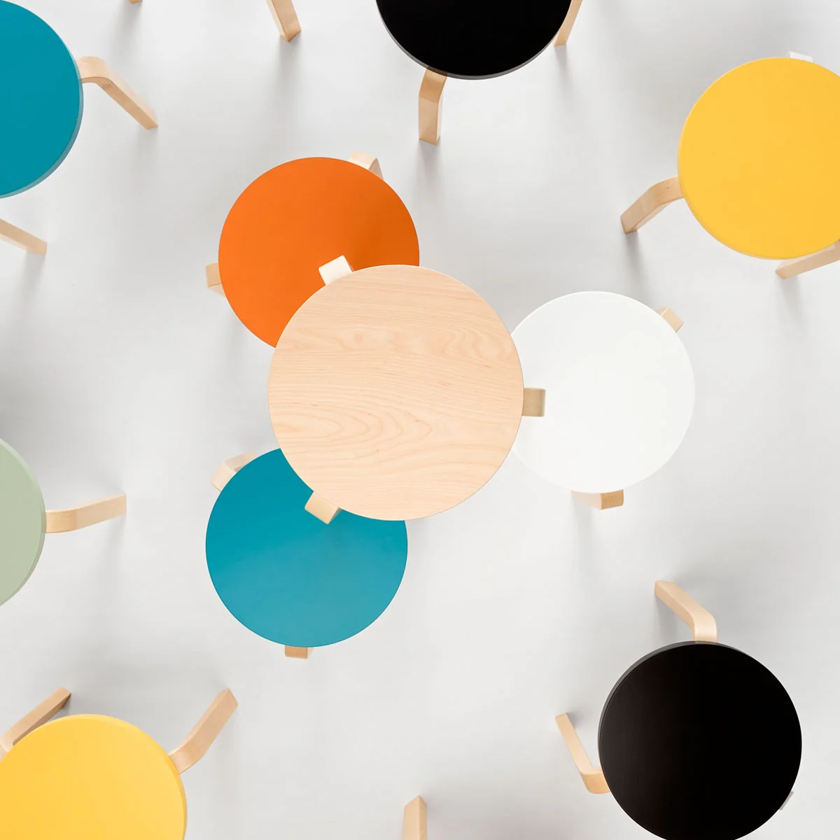 Artek Alvar Aalto Anniversary Stool 60 - Three Legged Stool - Orange - Image 5