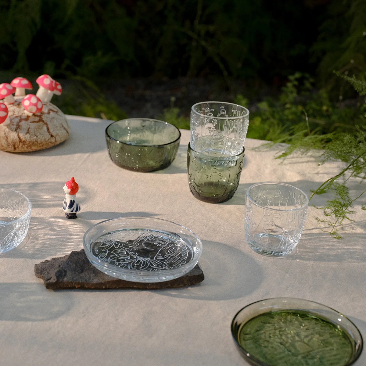 Arabia Moomin Mystical Forest Clear Glass Snack Plate - Image 5