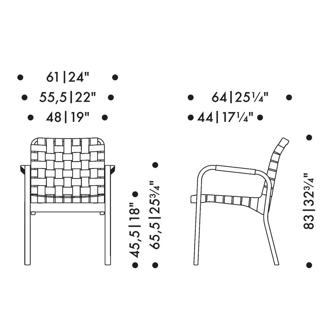 Artek Alvar Aalto Armchair 45 - Linen Webbing Upholstery - Image 3