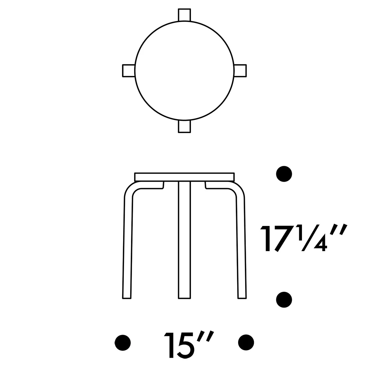 Artek Alvar Aalto Stool E60 - Four Legged Stool - Honey Stained - Image 2