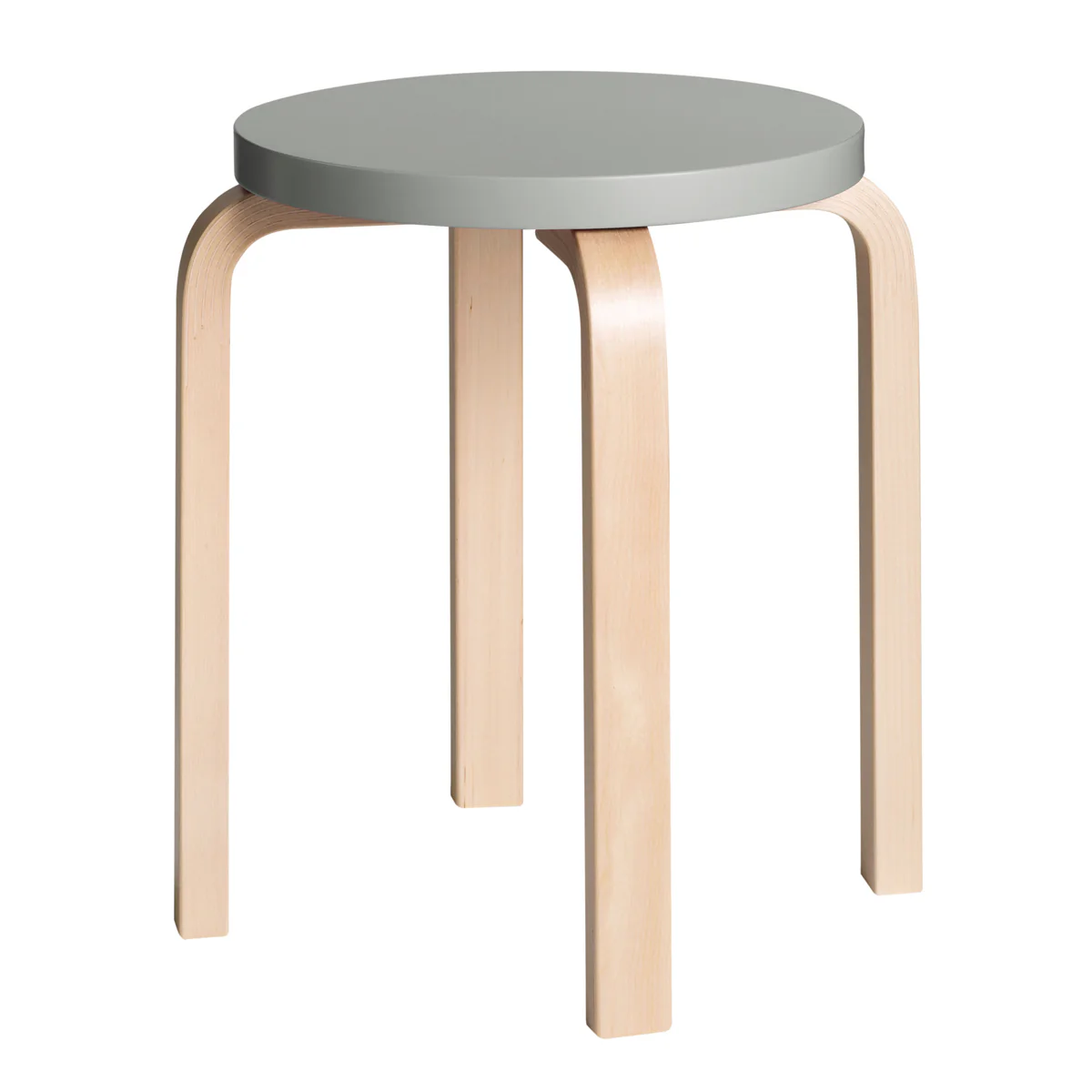 Artek Alvar Aalto Anniversary Stool E60 - Four Legged Stool - Grey