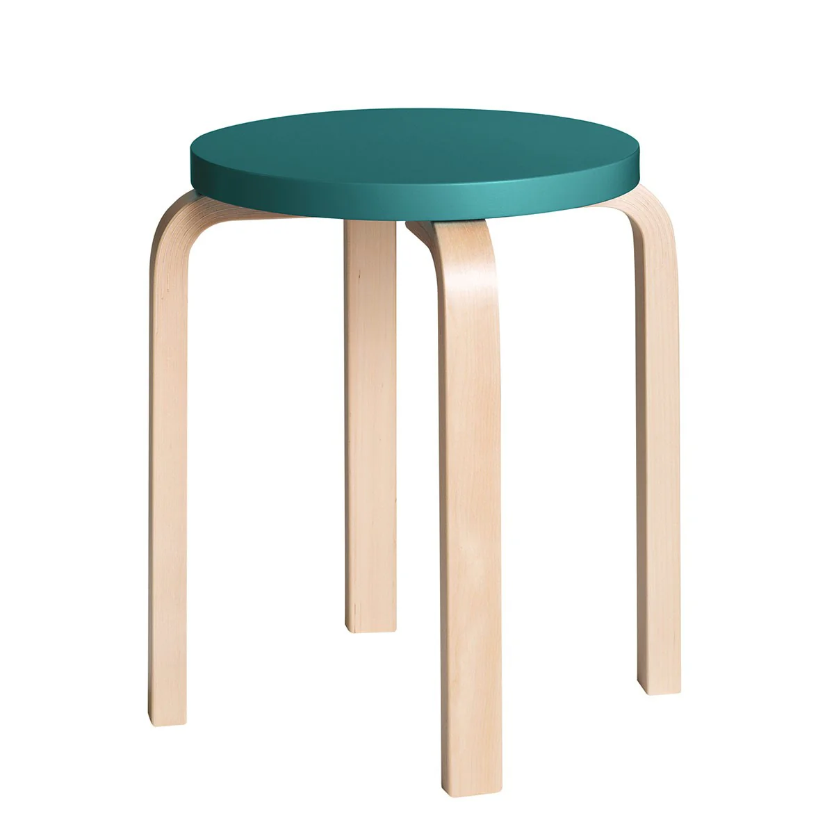 Artek Alvar Aalto Anniversary Stool E60 - Four Legged Stool - Petrol