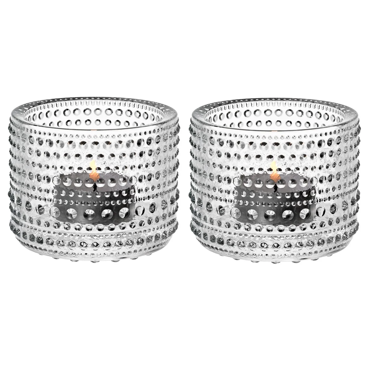 iittala Kastehelmi Clear Candle Holders - Set of 2