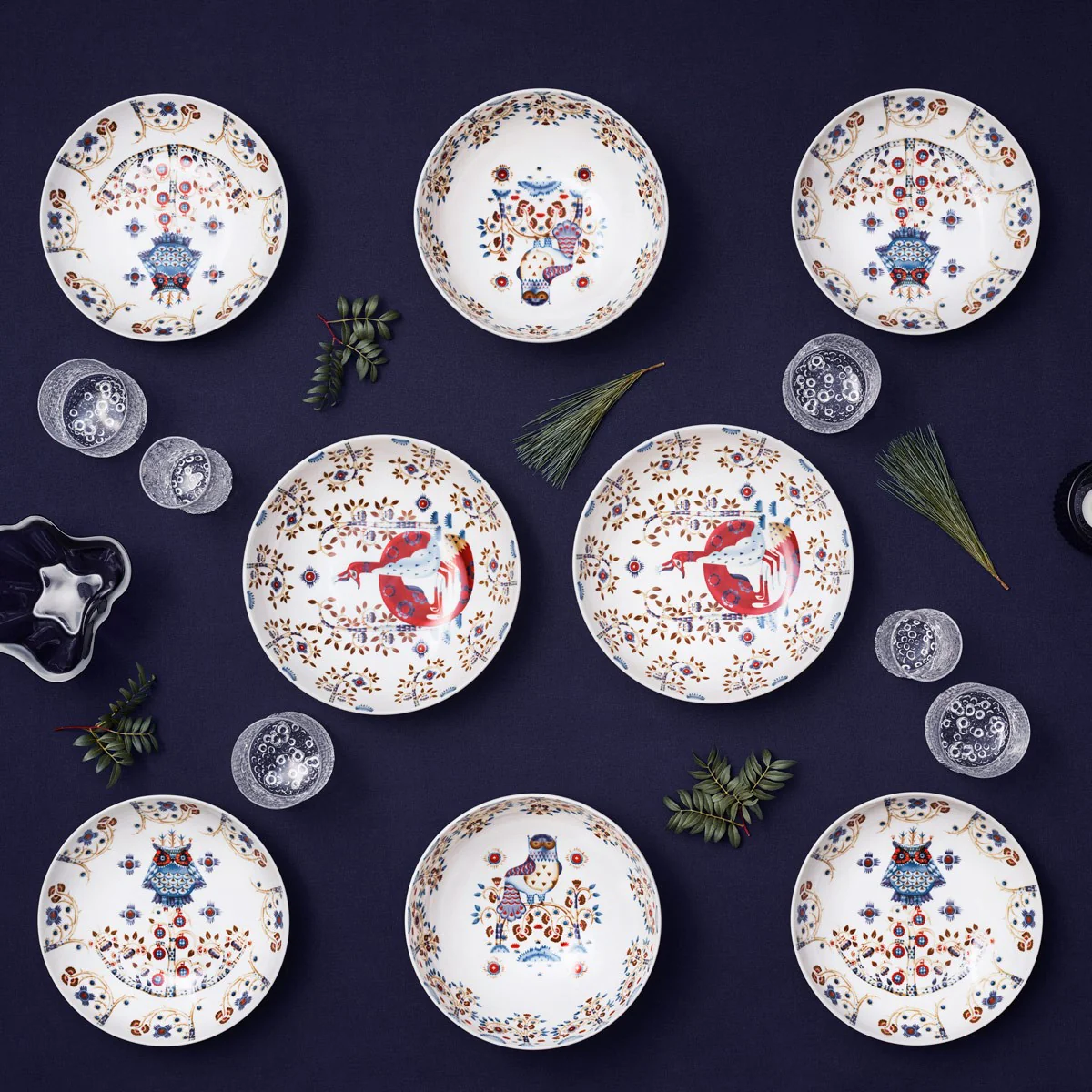 iittala Taika White / Blue Anniversary Small Coupe Bowl - Image 2