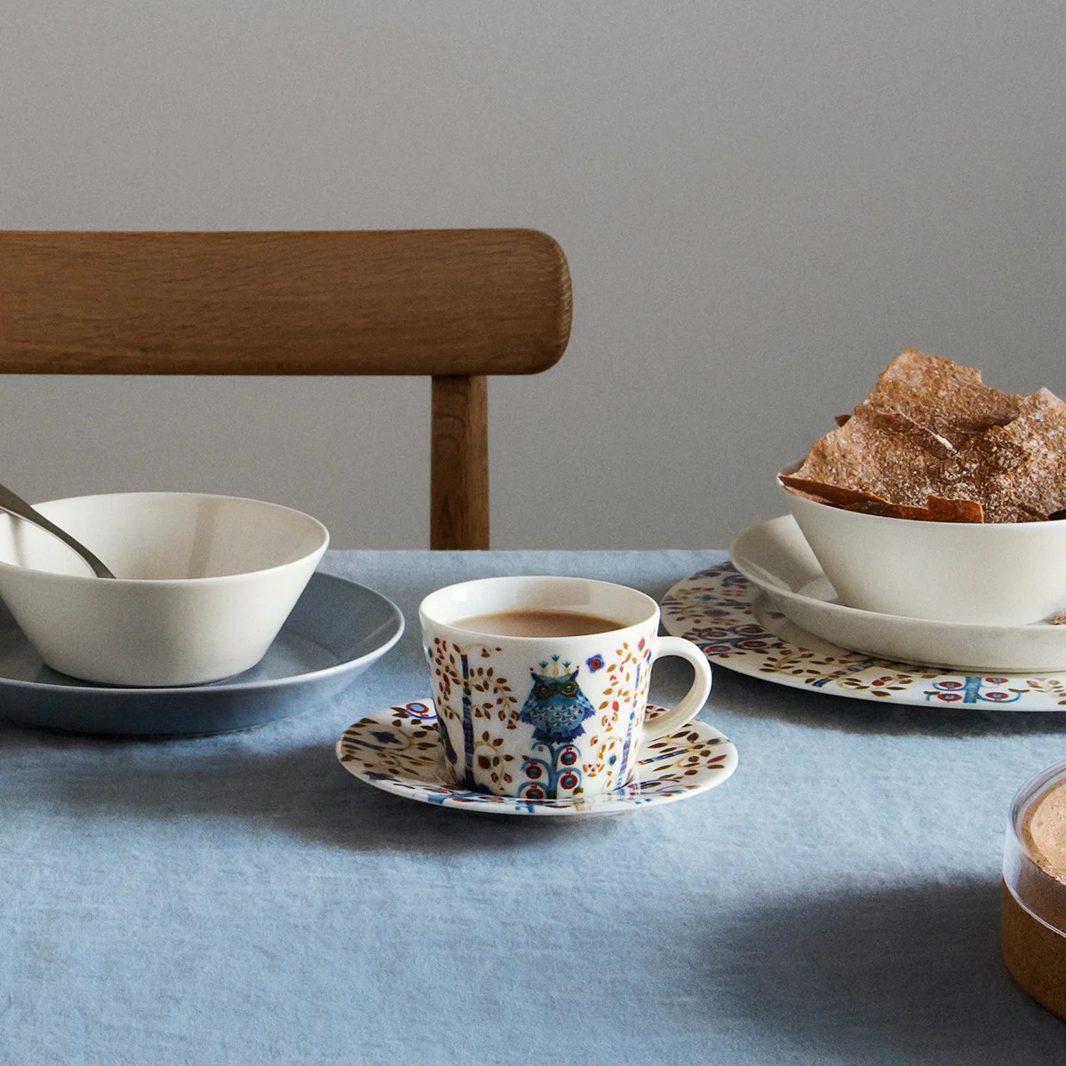 iittala Taika White / Blue Coffee Saucer - 6" - Image 4