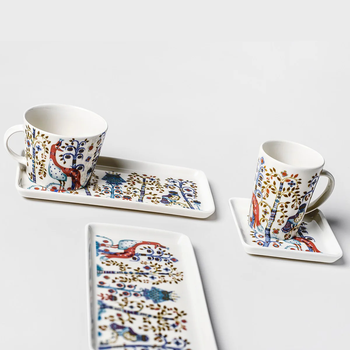 iittala Taika White / Blue Small Square Plate - Image 2