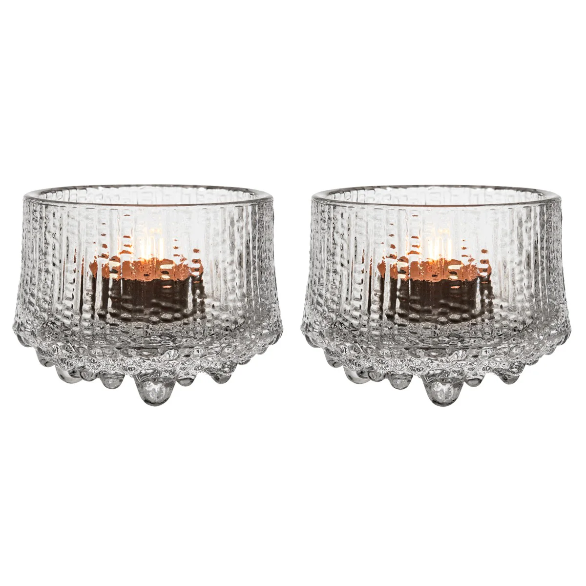 iittala Ultima Thule Clear Candle Holders - Set of 2