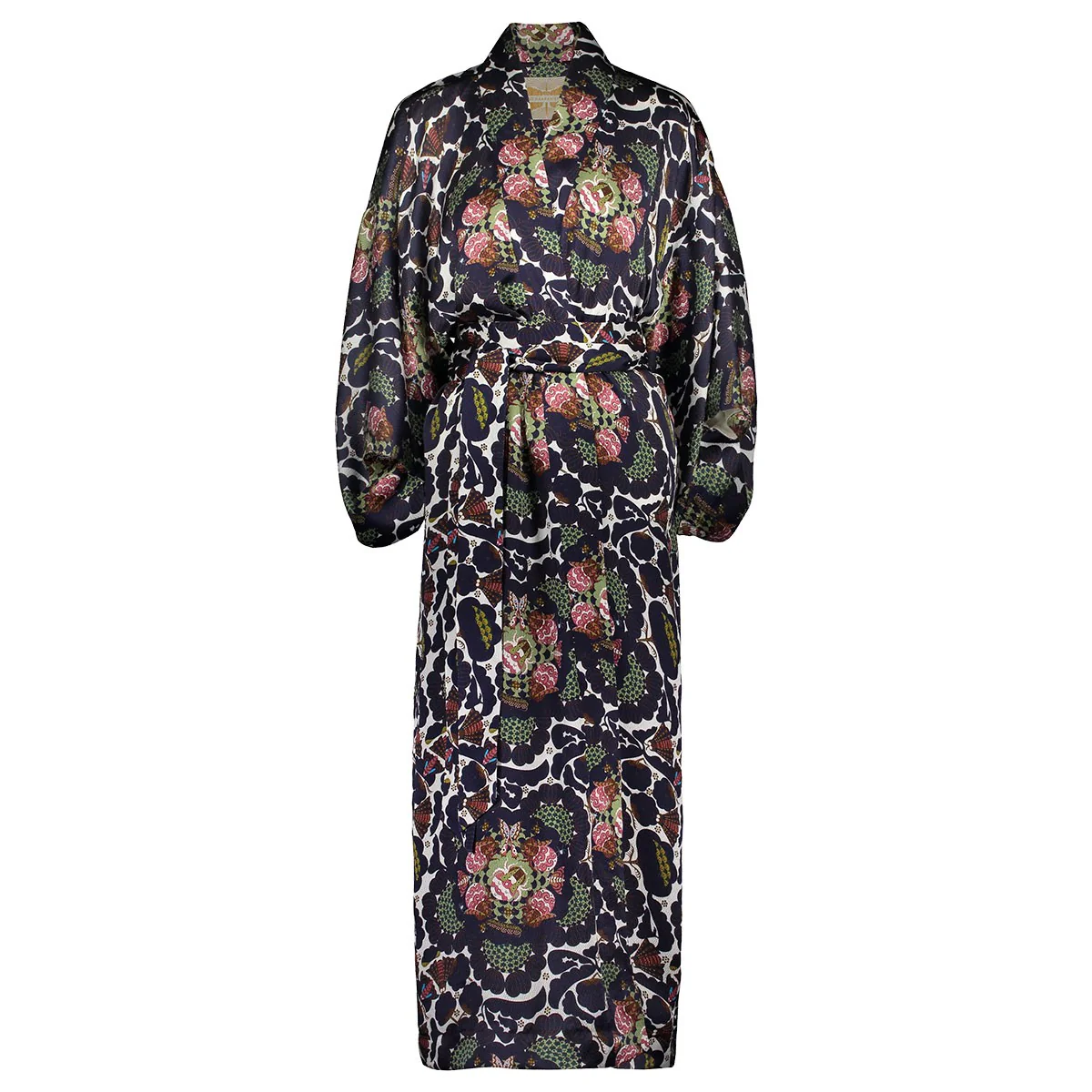 Klaus Haapaniemi Navy / White / Pink Midsummer Night Silk Kimono - One Size