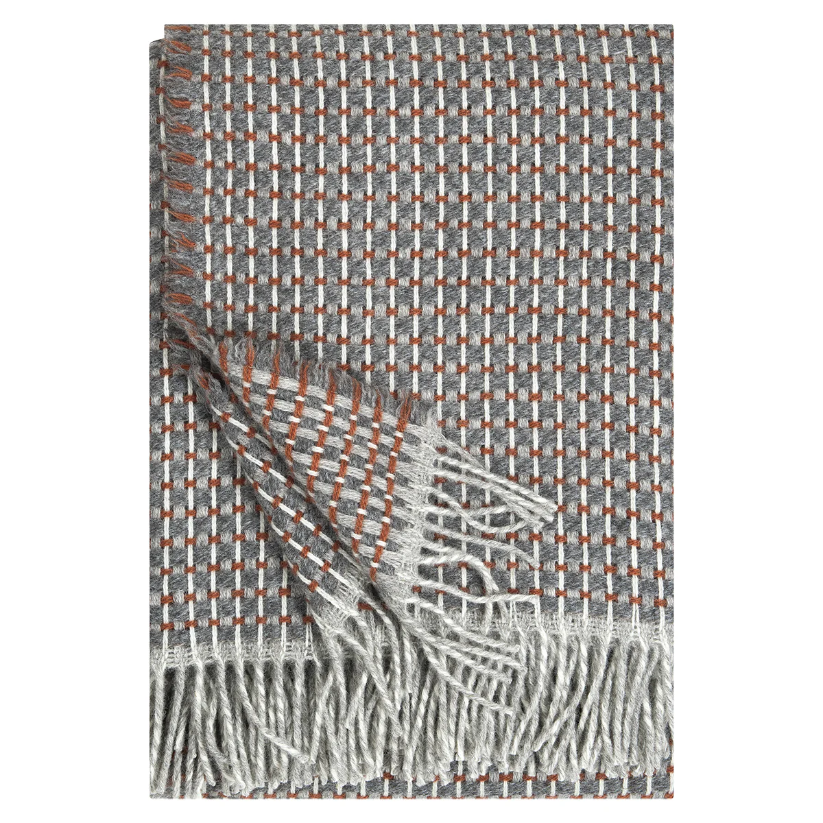 Lapuan Kankurit Havas Cinnamon / Grey Wool Throw Blanket
