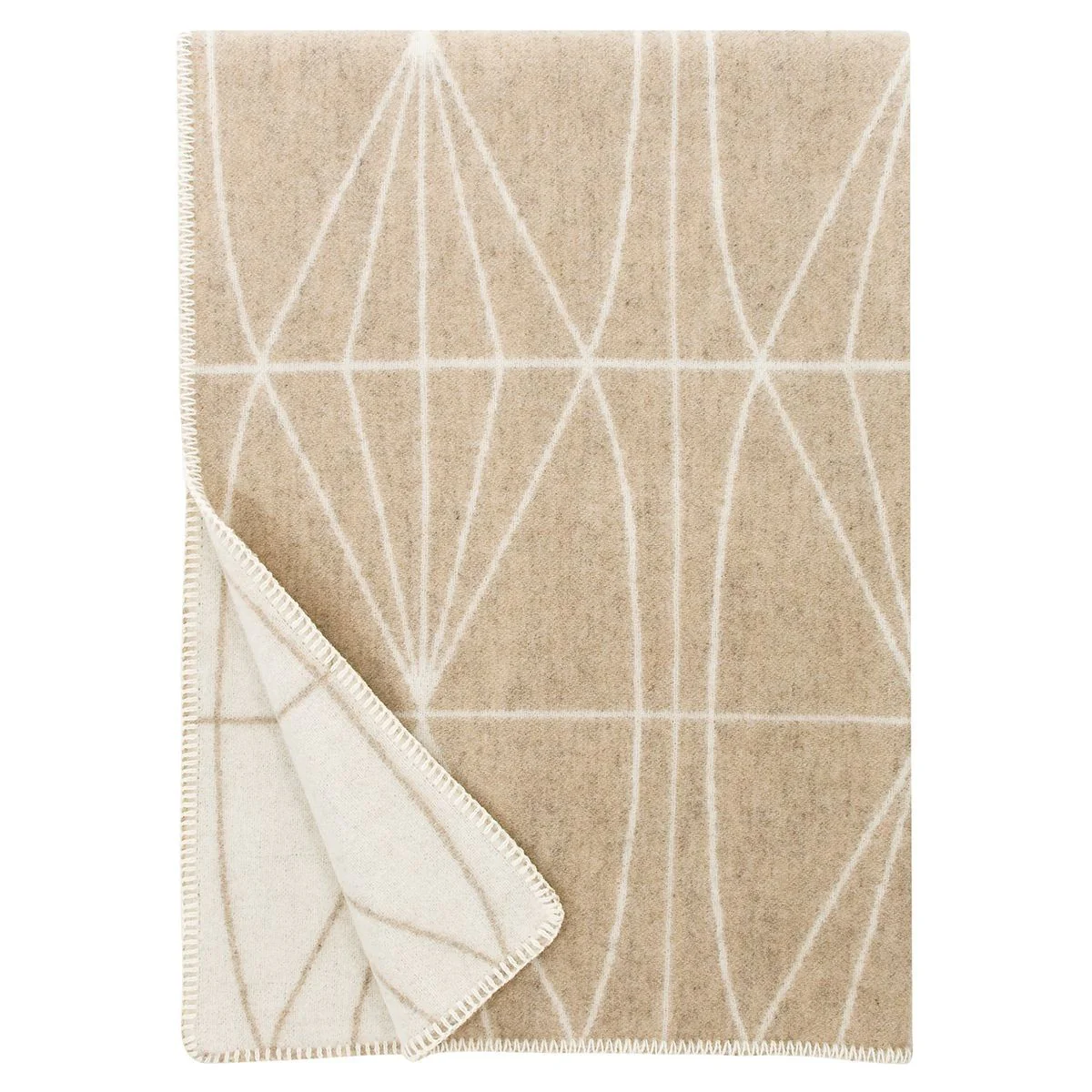 Lapuan Kankurit Kehra Beige / White Wool Throw Blanket