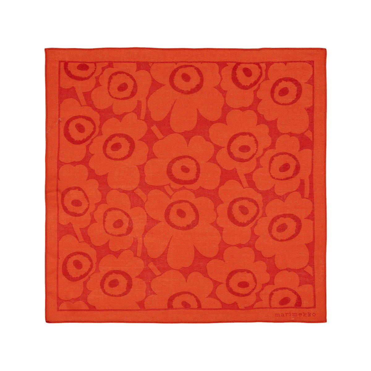 Marimekko Kuittaus Unikko Orange / Dark Orange Wool Scarf