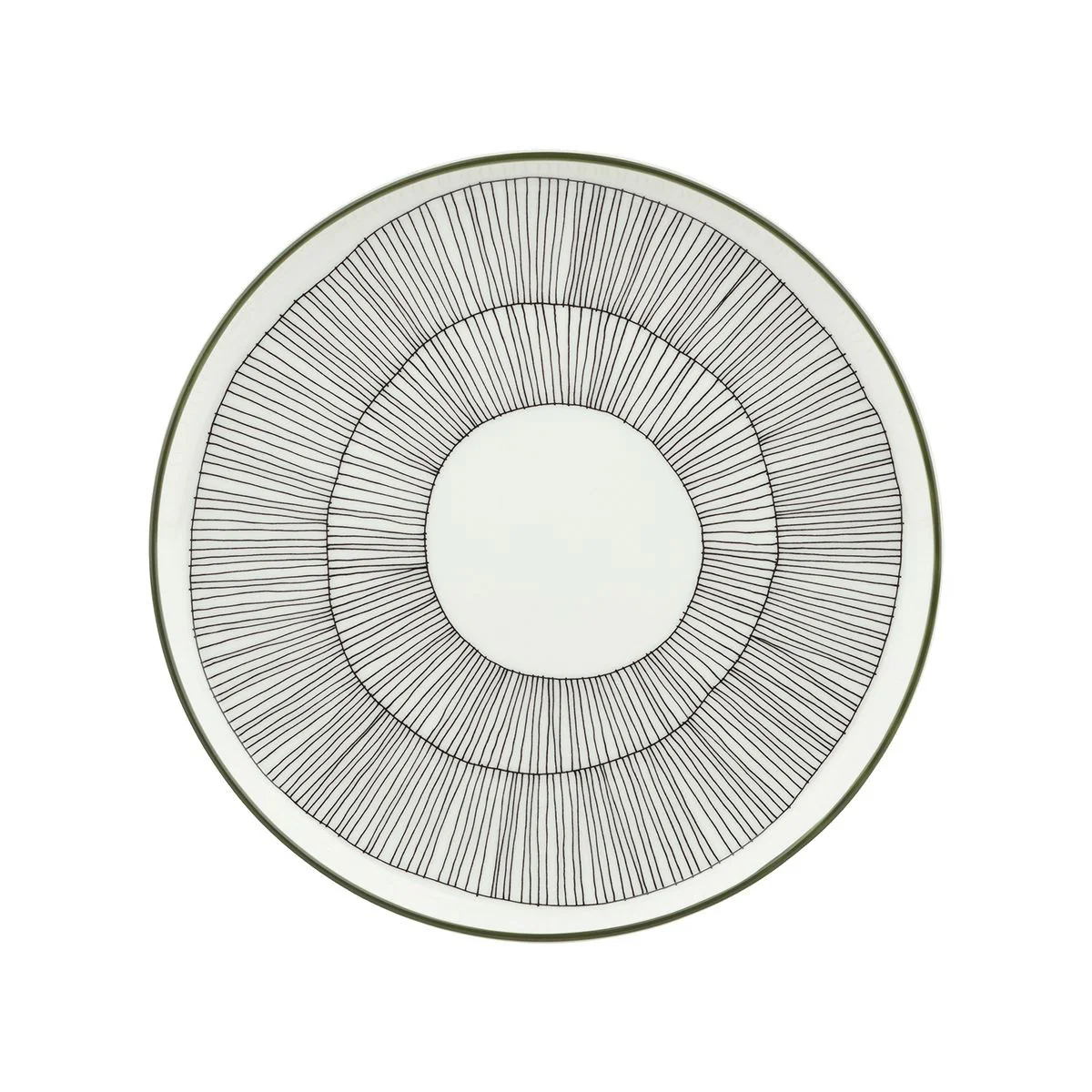 Marimekko Kukat Puhkeavat Black / White / Green Salad Plate