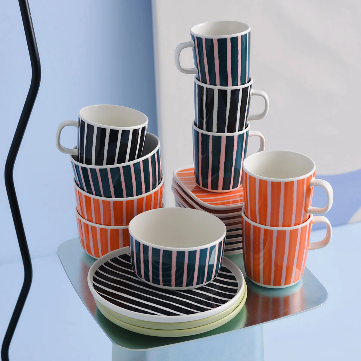 Marimekko Piccolo Orange / Light Pink Large Mug - Image 3