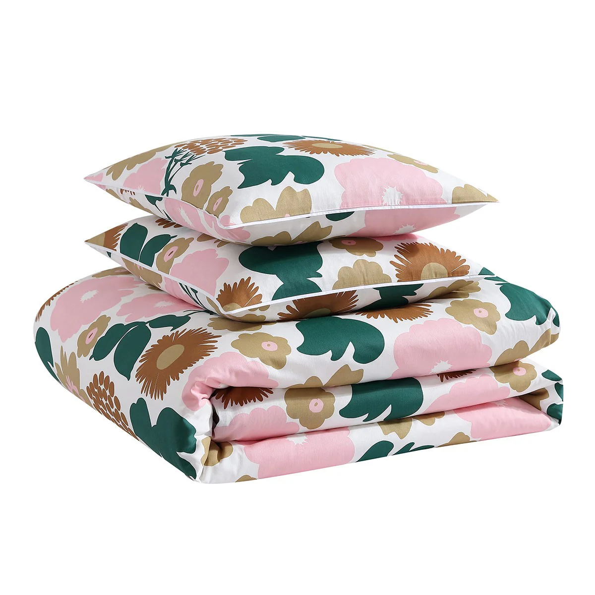 Marimekko Pieni Kukkatori Pink / Beige / Green Full / Queen Duvet Cover Set - Image 6
