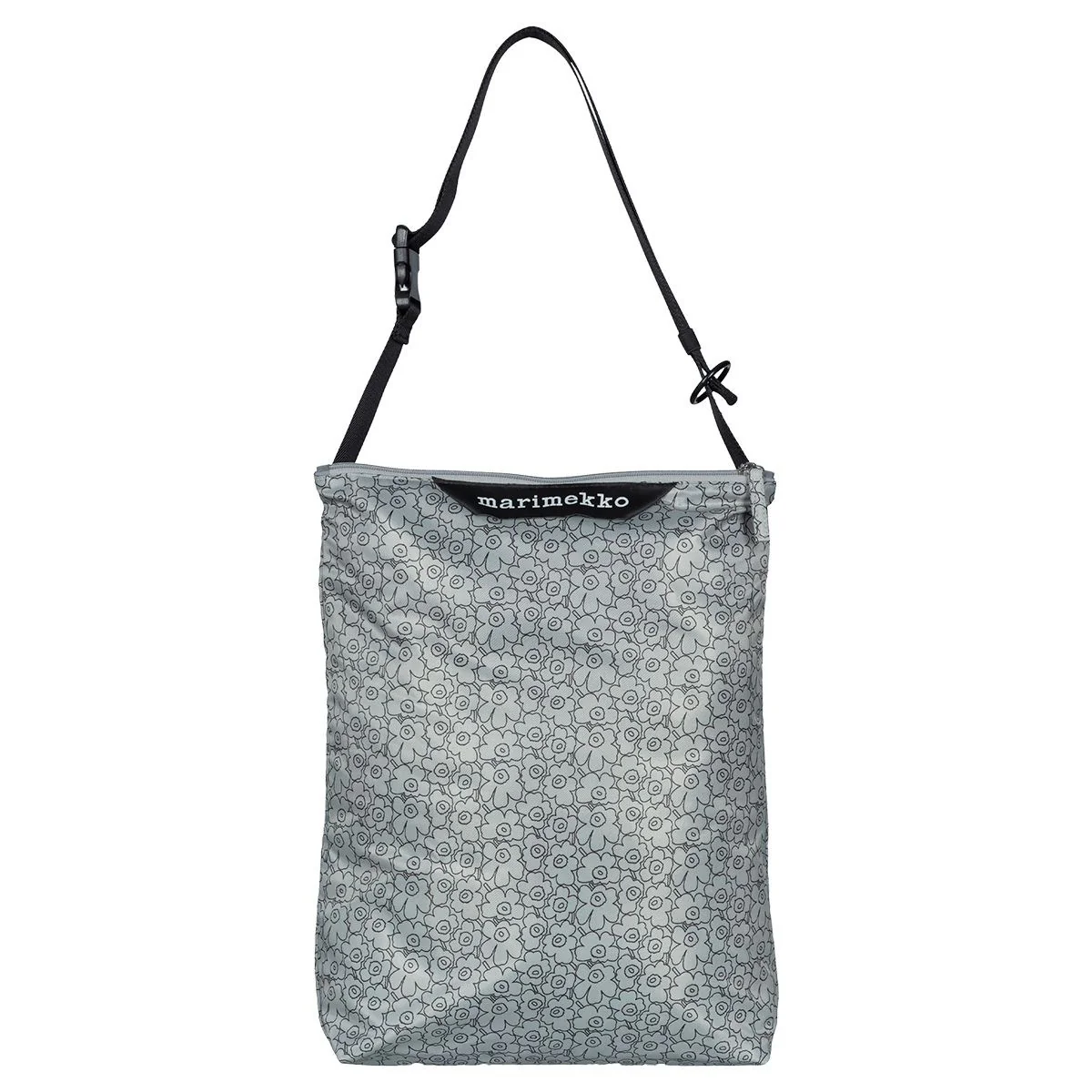 Marimekko Piirto Unikko Grey / Black Medium Neat Crossbody Shoulder Bag