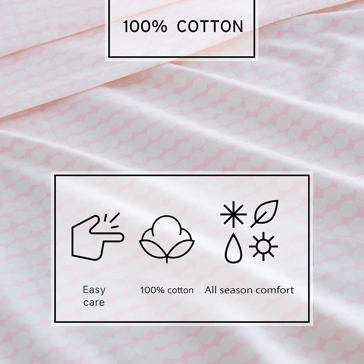 Marimekko Pikku Rasymatto Light Pink / Off White King Sheet Set - Image 3