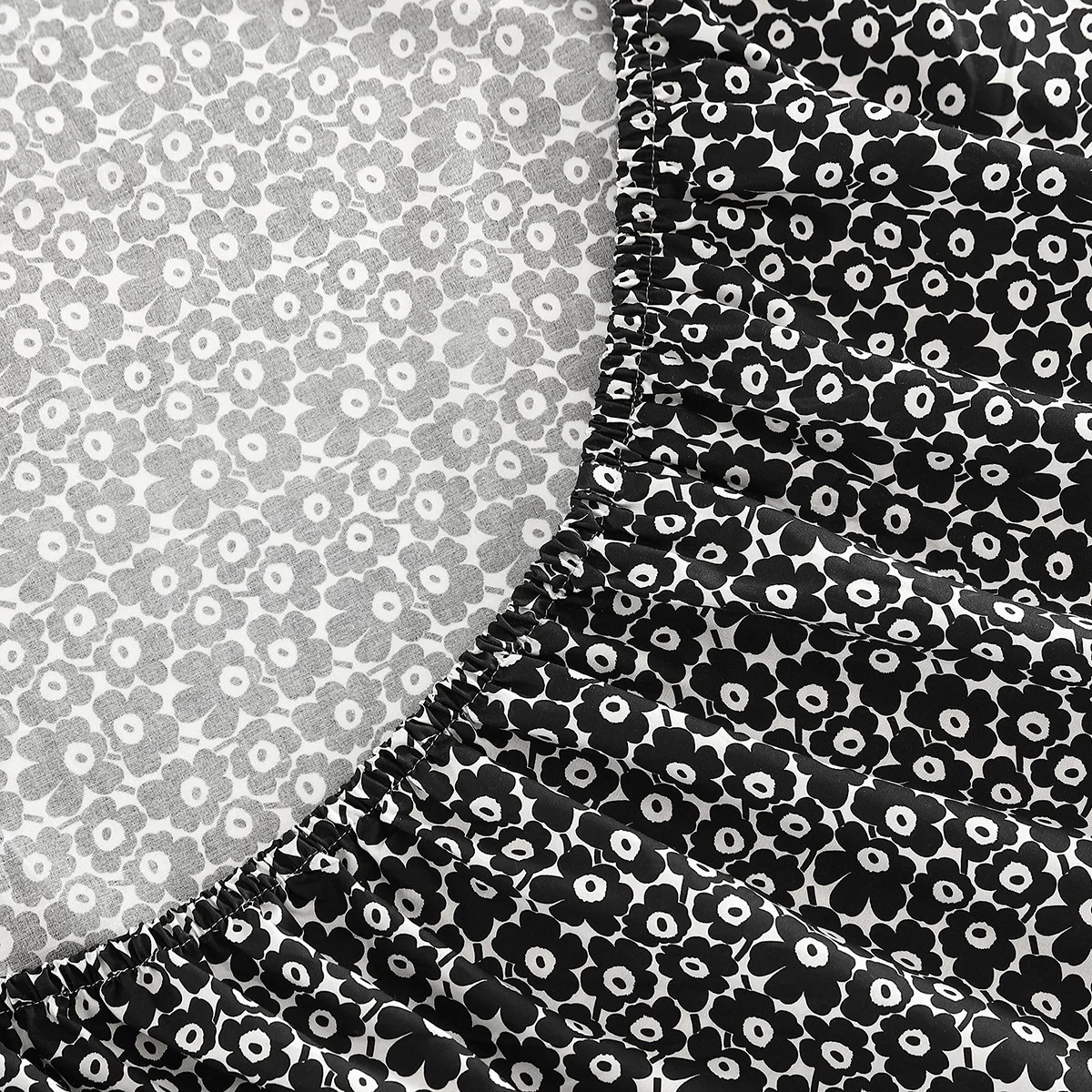 Marimekko Pikkuinen Unikko Black Full Sheet Set - Image 5