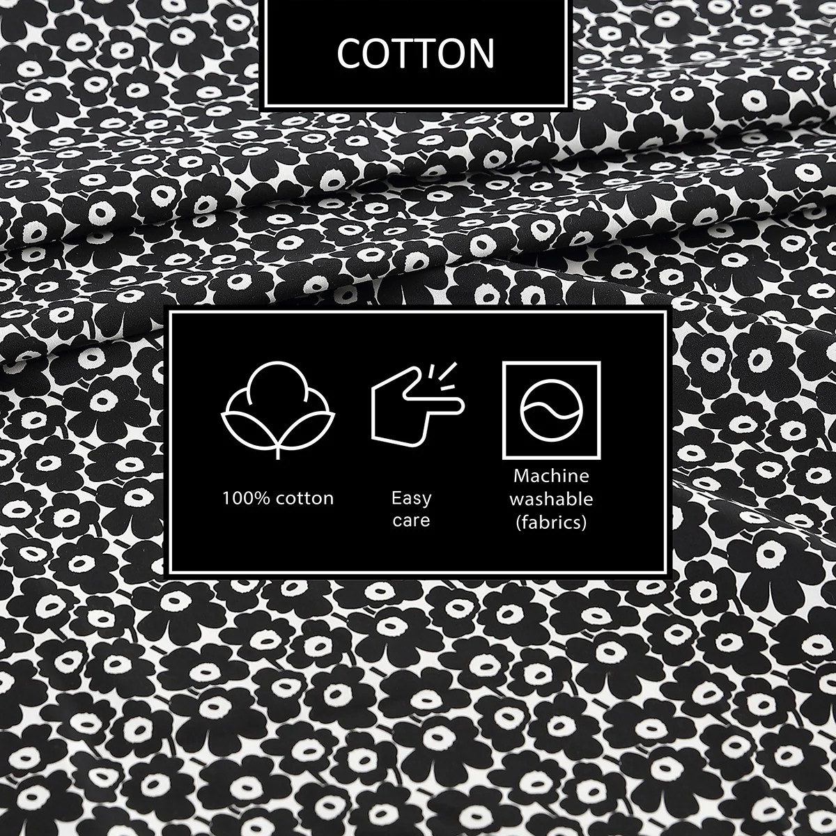 Marimekko Pikkuinen Unikko Black King Sheet Set - Image 6