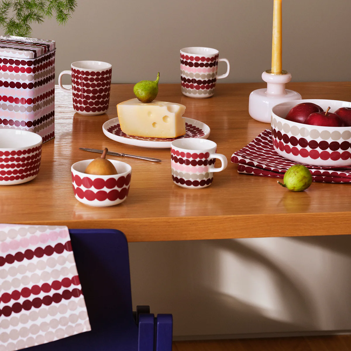 Marimekko Rasymatto Dark Red / White Dessert Bowl - Image 2