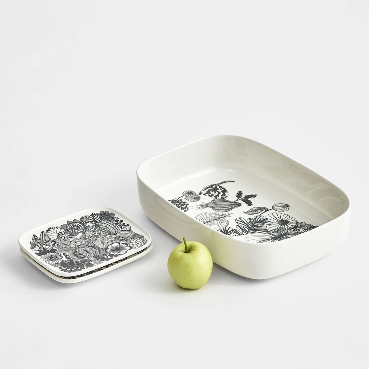 Marimekko Siirtolapuutarha Black / White Small Plate - Image 4