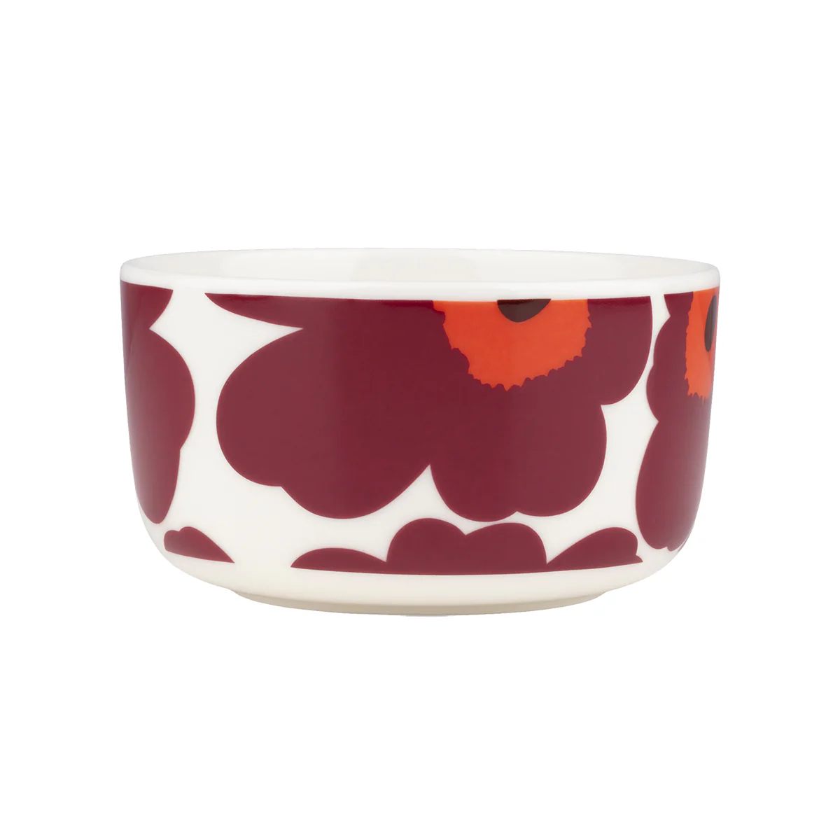 Marimekko Unikko Burgundy / Red / White Soup / Cereal Bowl
