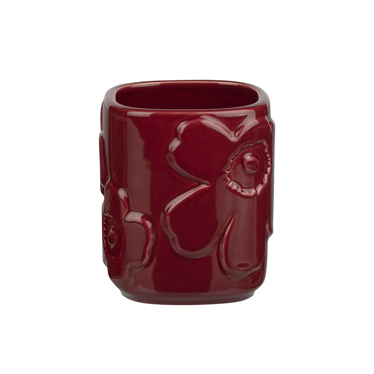 Marimekko Unikko Burgundy Toothbrush Holder