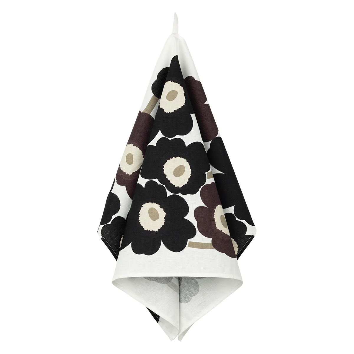 Marimekko Unikko Charcoal / White / Beige Tea Towel