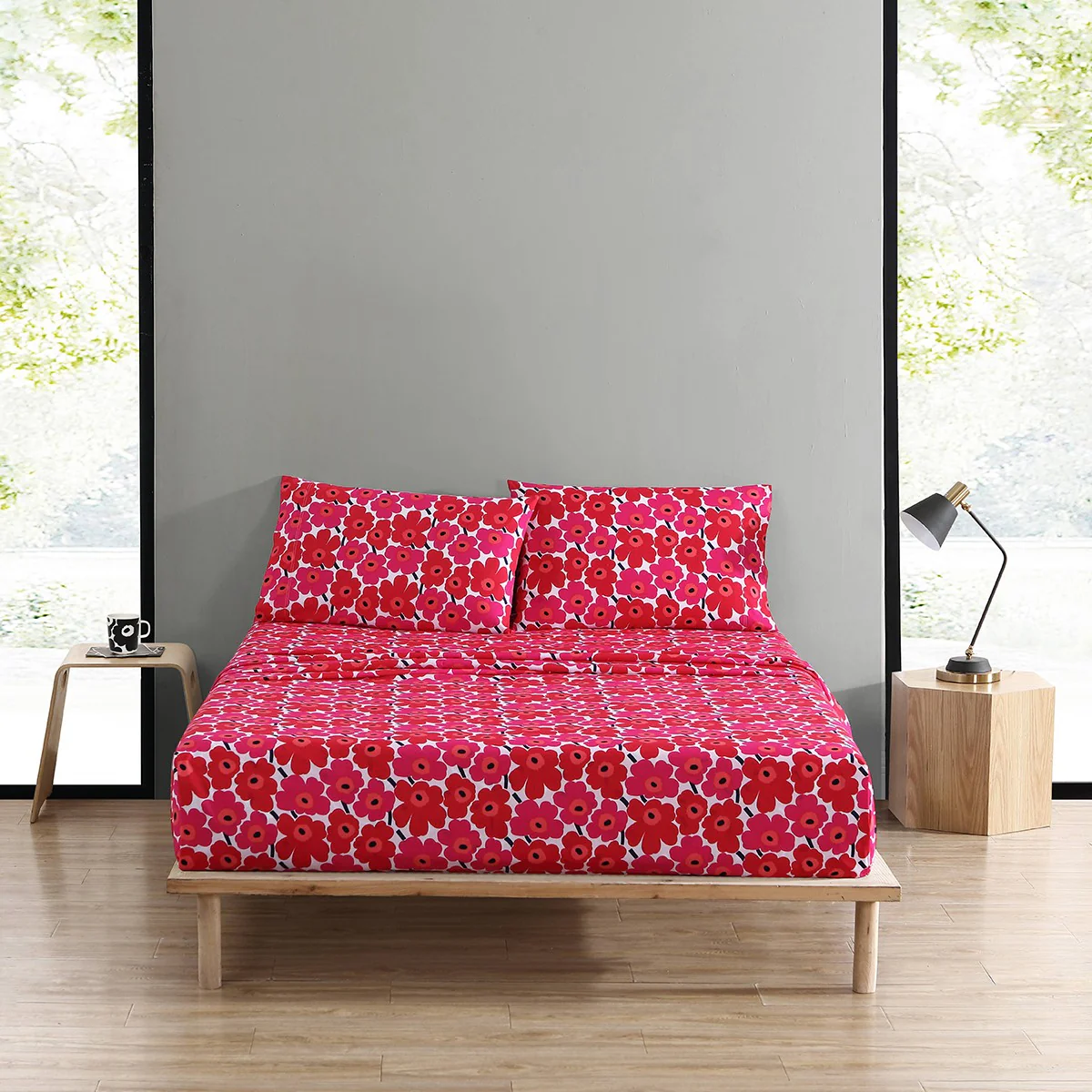 Marimekko Mini Unikko Red Full Sheet Set - Image 3
