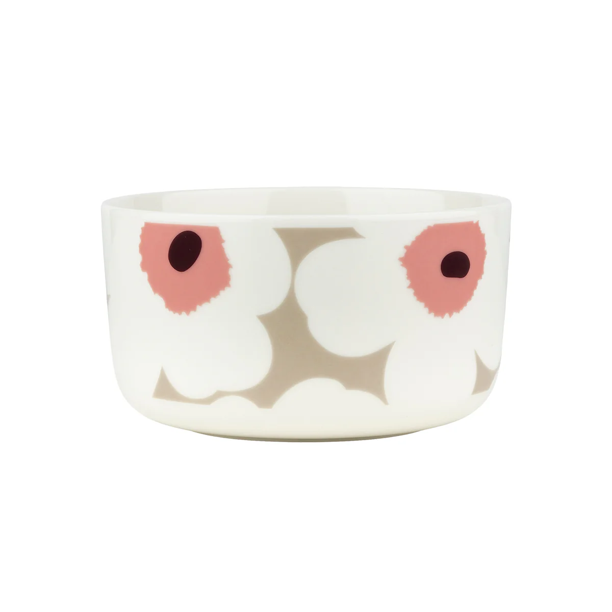 Marimekko Unikko Pink / Tan / Brown Soup / Cereal Bowl