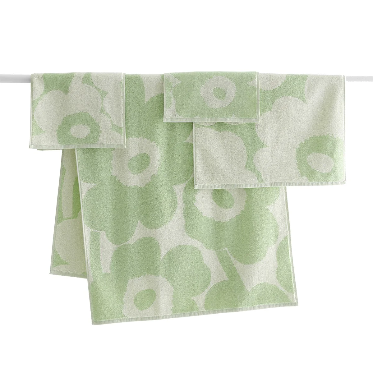 Marimekko Unikko Sage Green / Off White Bath Towel - Image 4