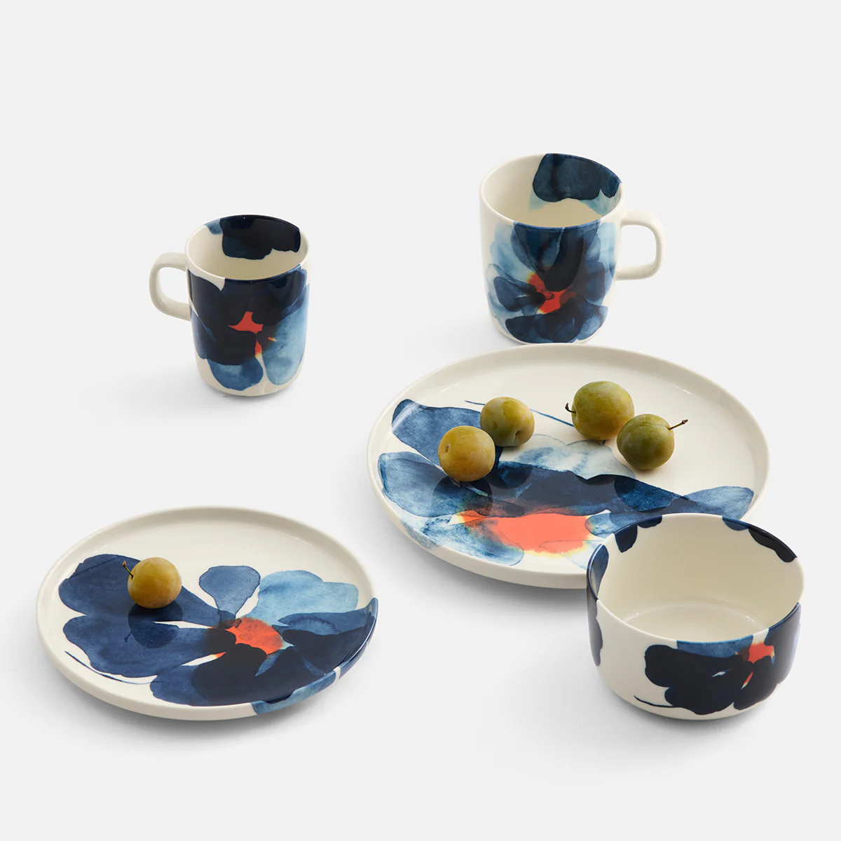 Marimekko Valssi Blue / Orange / White Dinner Plate - Image 2