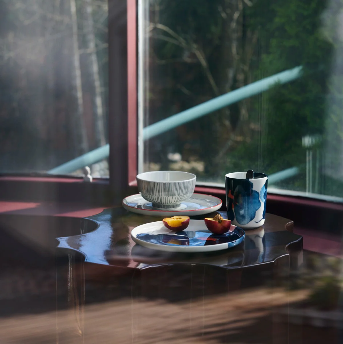 Marimekko Valssi Blue / Orange / White Mug - Image 3