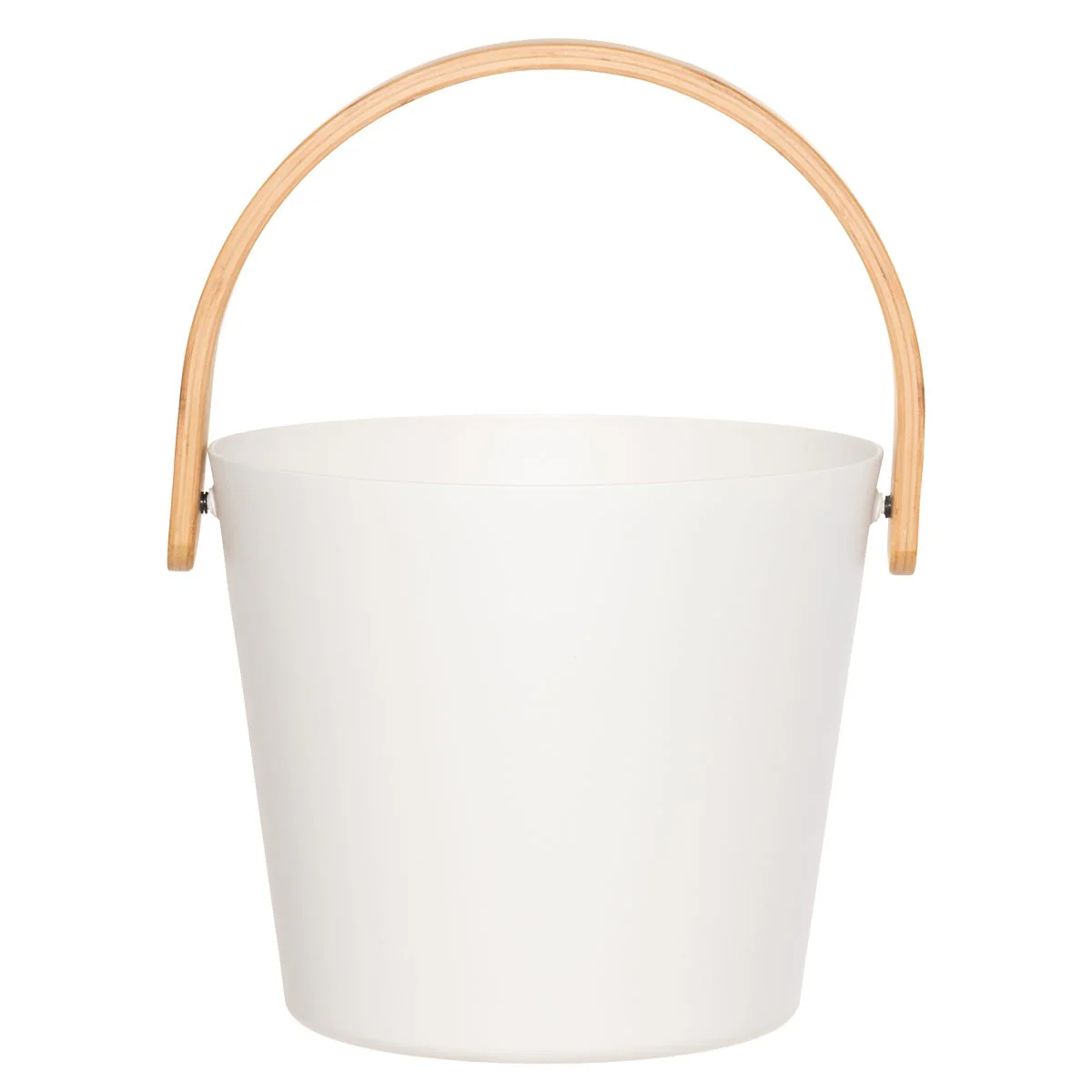 Rento Aluminum / Bamboo White Sauna Pail - Image 5