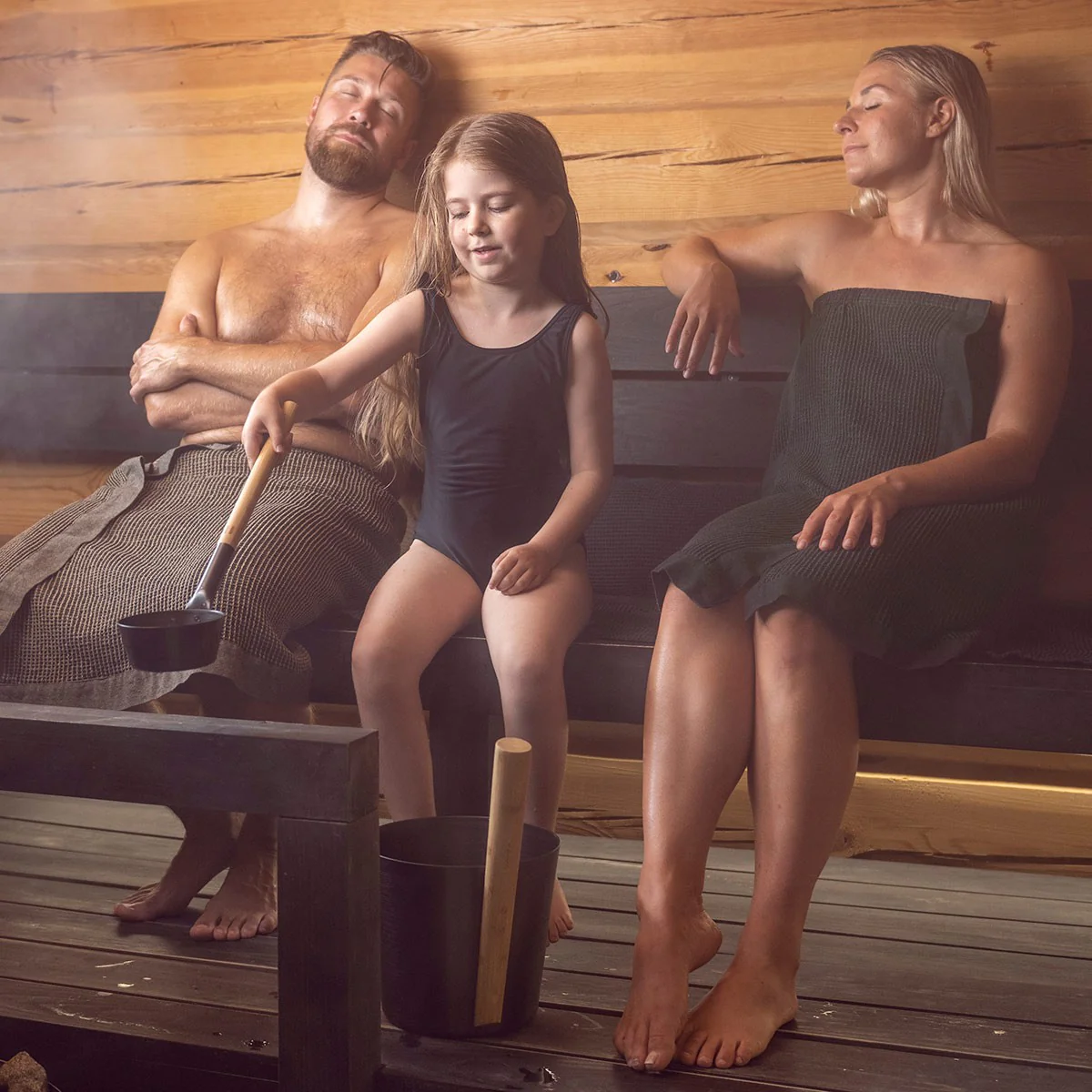 Rento Tar Brown Aluminum & Bamboo Sauna Ladle - Image 3